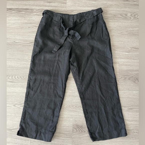 J.Jill cropped black linen pants size 10 - Picture 1 of 7